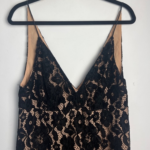 Free People Dangerous Love Mini Dress Black Floral Lace Bohemian Dark Glam Sz 12 - Picture 7 of 16